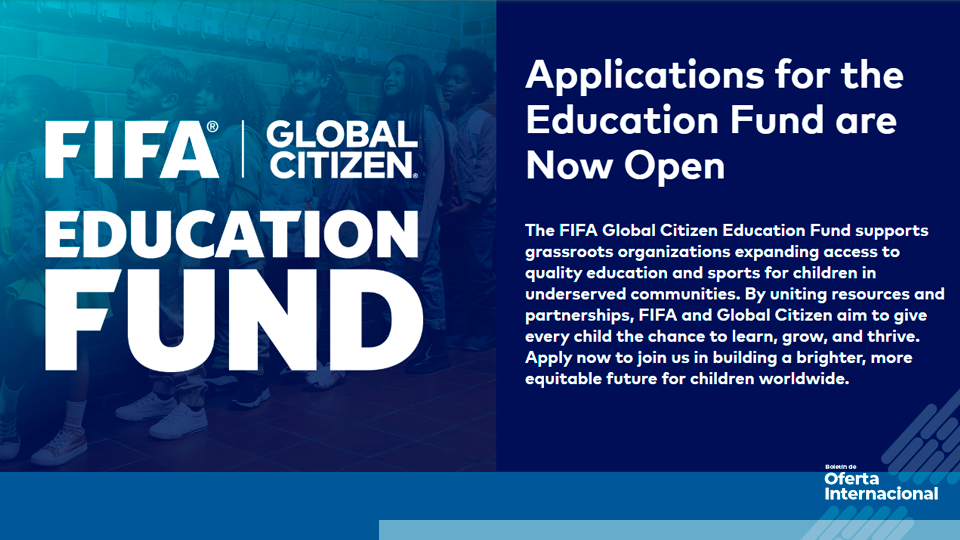 Fondo de subvenciones de FIFA y Global Citizen para fortalecer la educación y el deporte en comunidades locales.