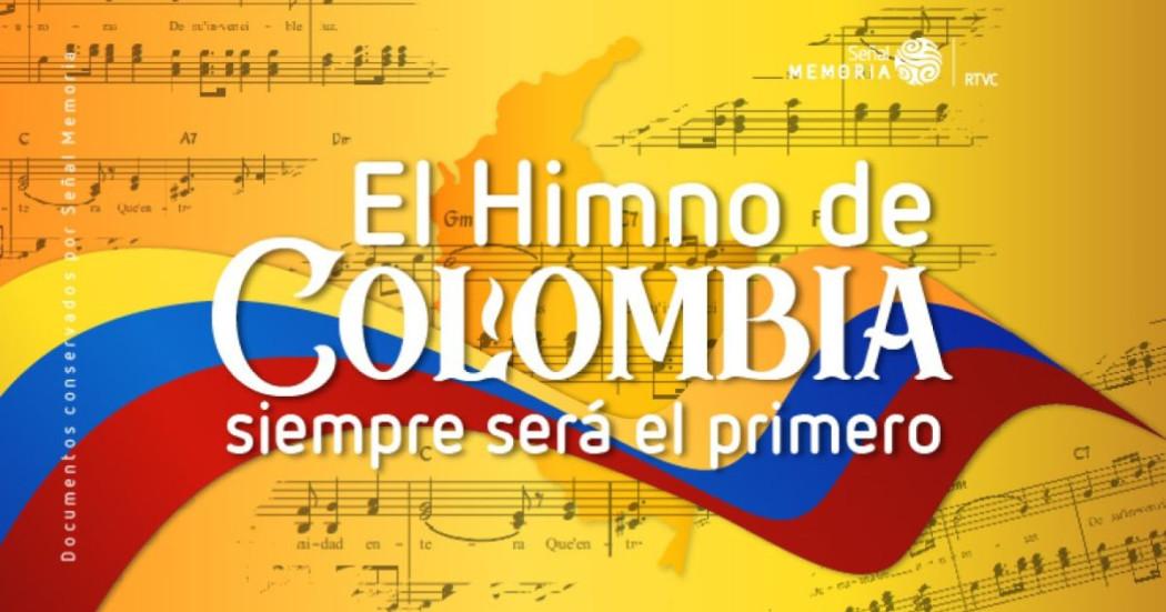 Fotografía caratula libro Señal Memoria, "El Himno de Colombia siempre será el primero",