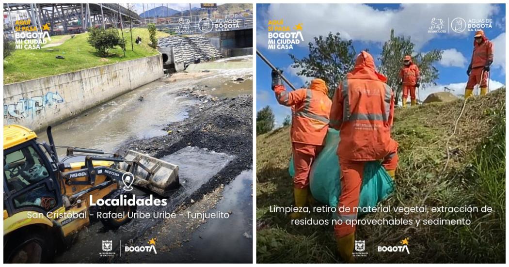 Jornada de limpieza en la quebrada Chiguaza en Bogotá 