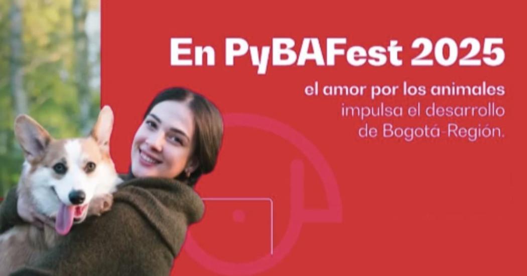 Imagen de una mujer y su mascota en el marco de la feria PyBAFest 2025.