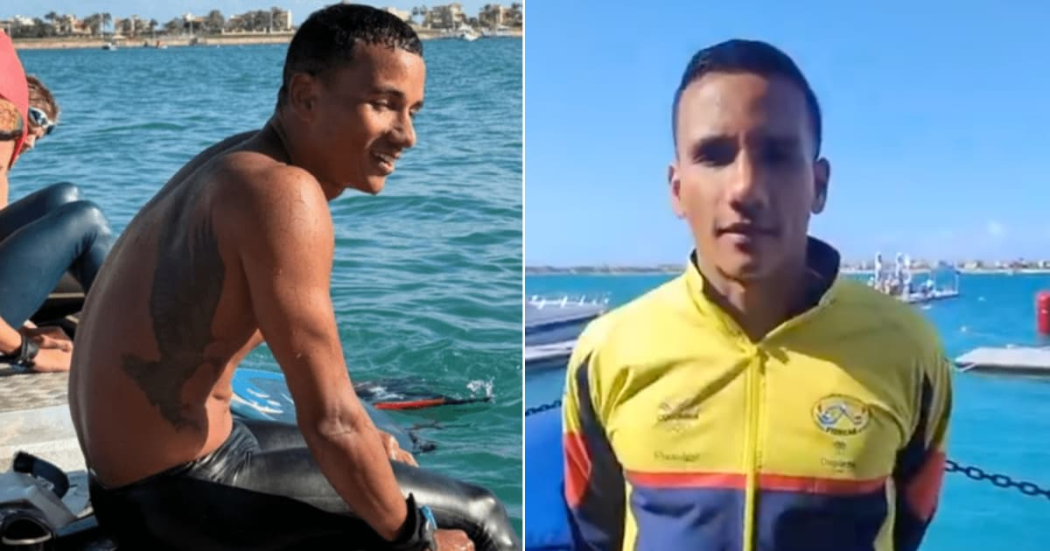 Imagen del deportista Alexander Jiménez, medalla de oro en el Campeonato Mundial de Natación con Aletas en Aguas Abiertas.