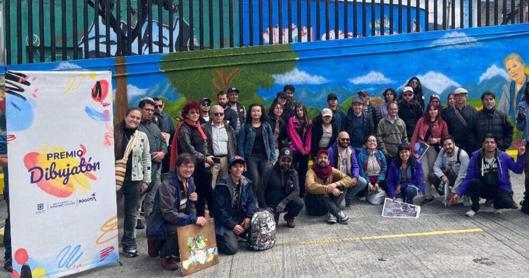 Imagen de dibujatón 2025 en la Plaza Distrital de Mercado Las Cruces