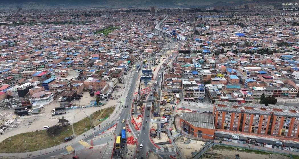 Imagen de uno de los frentes de obra del Metro de Bogotá