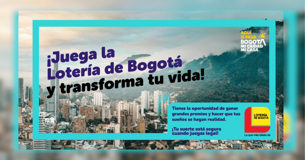 Imagen de la pieza gráfica que promociona el sorteo de la Lotería de Bogotá de este jueves 2 de octubre