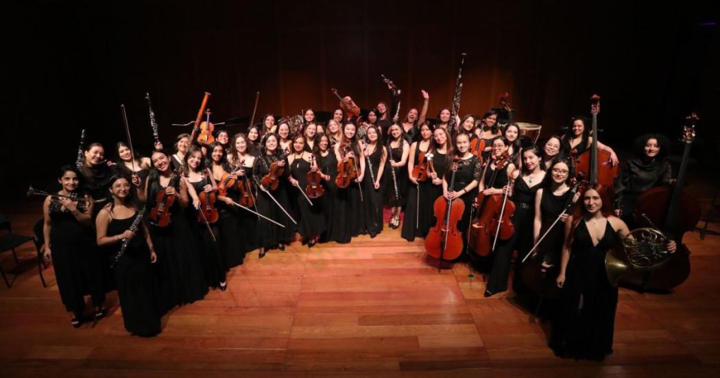 Imagen de las integrantes Filarmónica de Mujeres de Bogotá 
