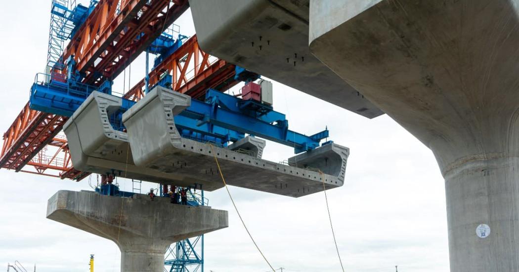 Foto de un frente de obra del Metro de Bogotá 