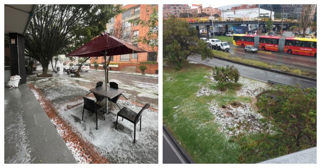 Foto de una granizada en Bogotá.