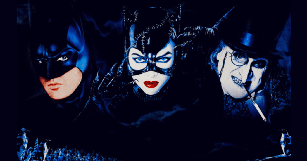 Imagen de Batman y Gatubela en un fondo azul oscuro 