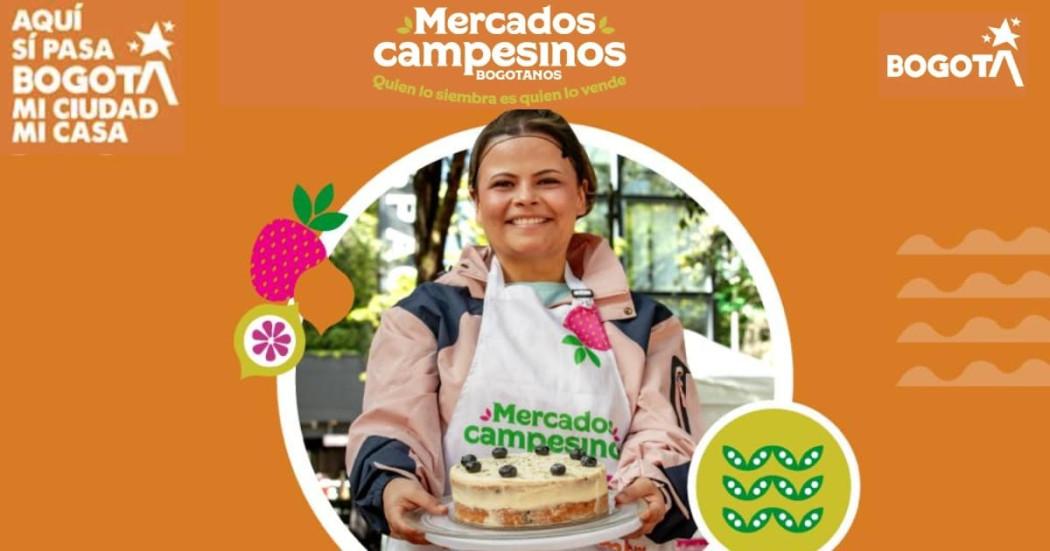 Foto mujer campesina en los Mercados Campesinos de Bogotá.