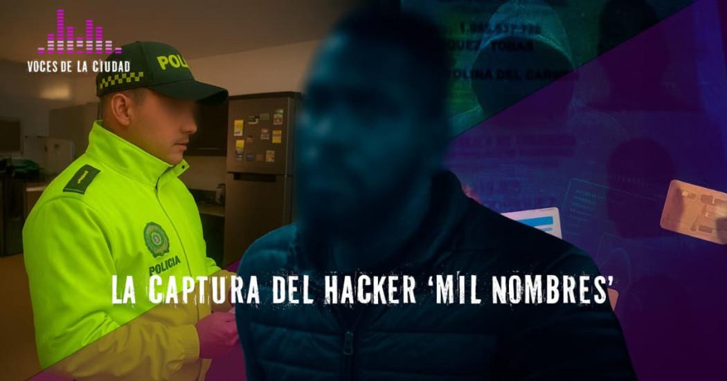 Pieza gráfica de la Secretaría de Seguridad con el detenido 