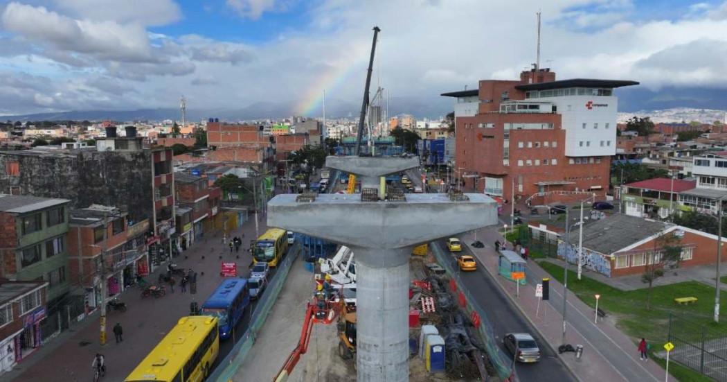 Imagen de un frente de obra de la línea 1 del metro de Bogotá