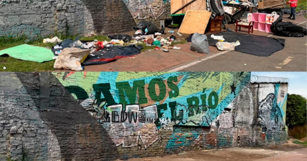 En la foto el antes y el después del sitio recuperado 