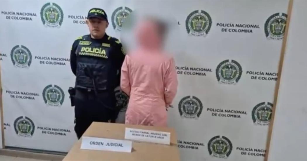 En la foto la captura de esta mujer en Bogotá