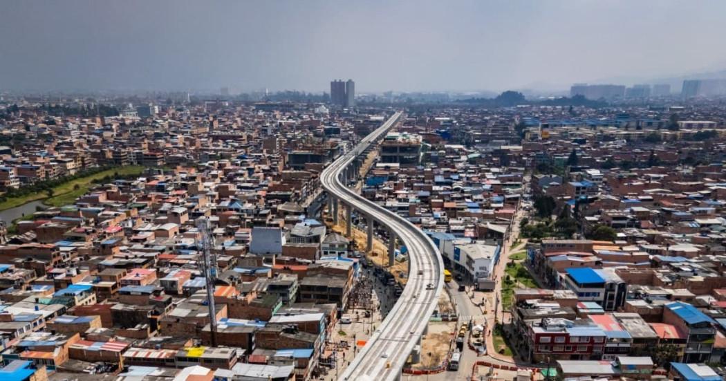 Foto de un frente de obra del Metro de Bogotá