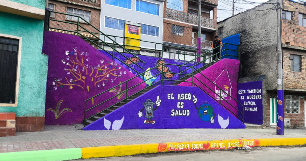 Imagen de un mural pintado por la comunidad de Rafael Uribe Uribe