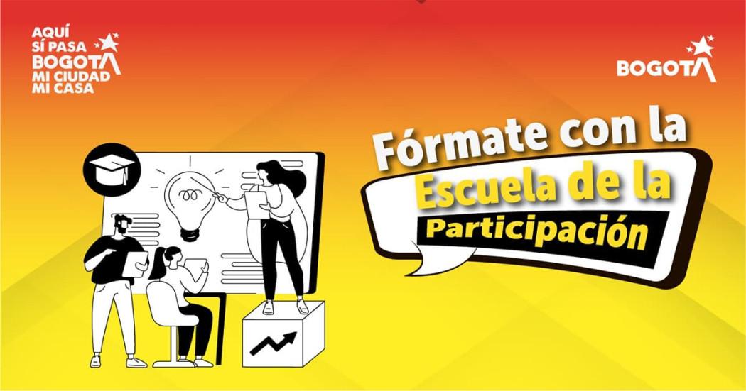 Pieza gráfica sobre los cursos virtuales del IDPAC en Bogotá