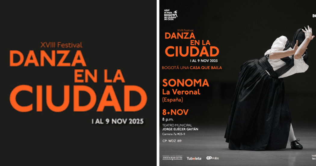 Imagen a la derechan del cartel promocional de la obra y a la izquierda con información del Festival.