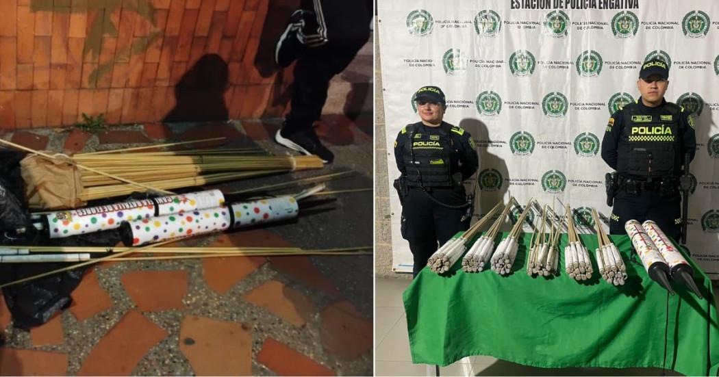 Fotos de la incautación de pólvora en los barrios Boyacá Real y Las Ferias en Bogotá.