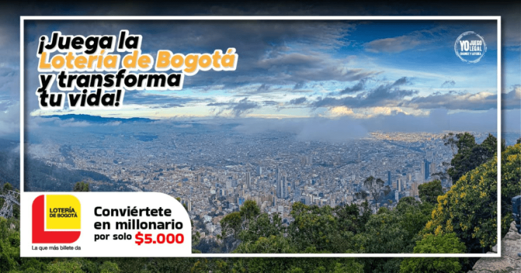Imagen de la pieza gráfica que promociona el sorteo de la Lotería de Bogotá de este jueves 18 de diciembre