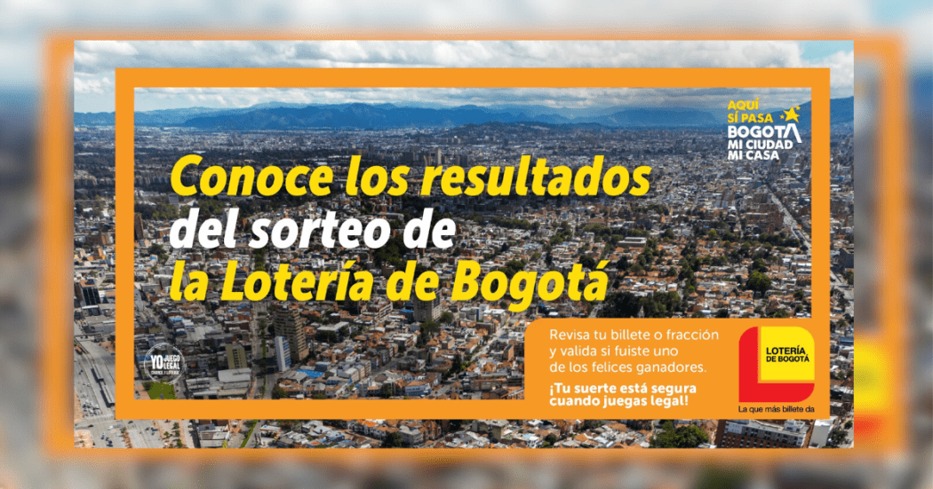 Imagen de la pieza gráfica que promociona el sorteo de la Lotería de Bogotá de este viernes 26 de diciembre
