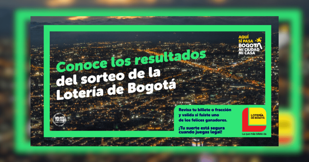 Imagen de la pieza gráfica que promociona el sorteo de la Lotería de Bogotá de este jueves 19 de diciembre