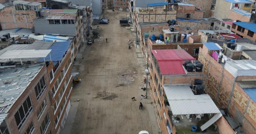 Foto de una de las vías del barrio Unir II de Engativá