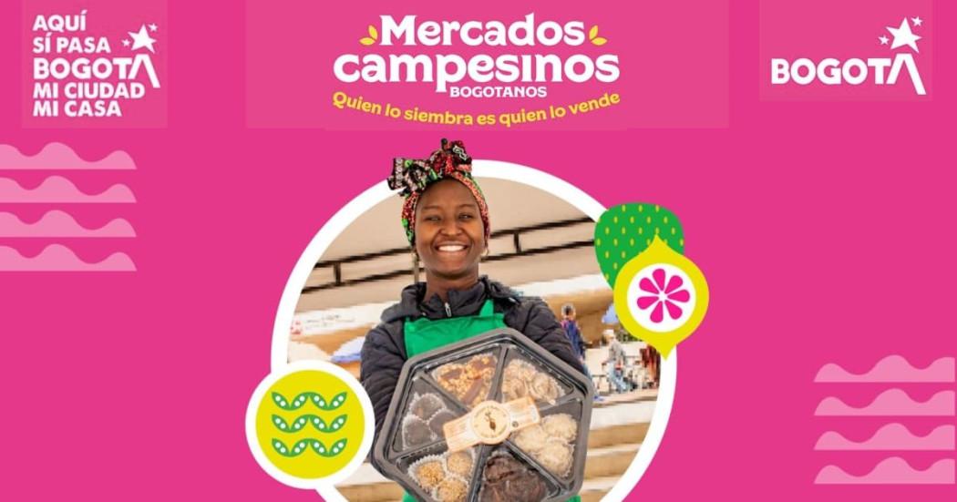 Foto de una mujer campesina en uno de los Mercados Campesinos.