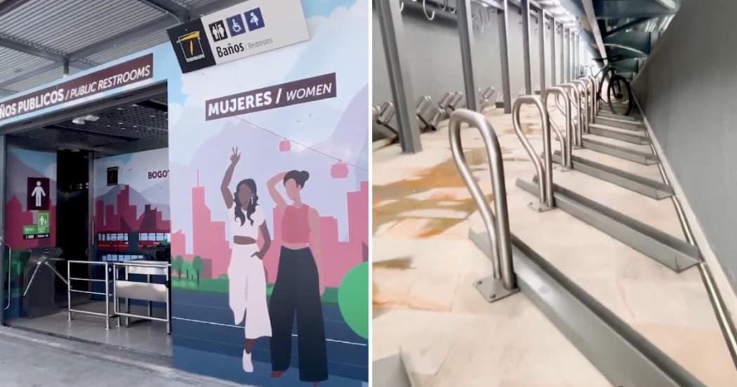 Fotos del Portal Norte de Bogotá estrenando baños públicos y biciparqueaderos 2025