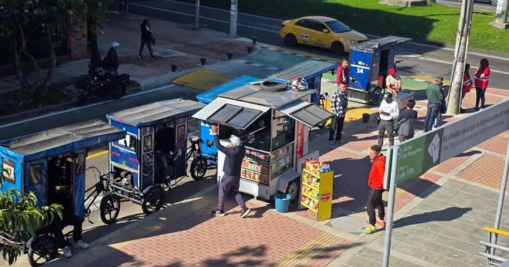 Foto de la recuperación de 18 m² de espacio público en autopista Norte en Bogotá