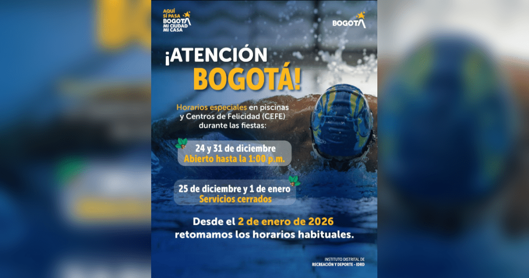 Imagen con información de cambio de horarios en piscinas.