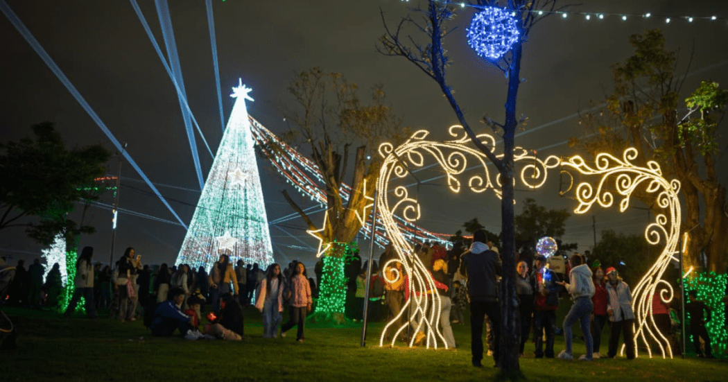 Imagen de la encendida de luces en el Parque El Tunal