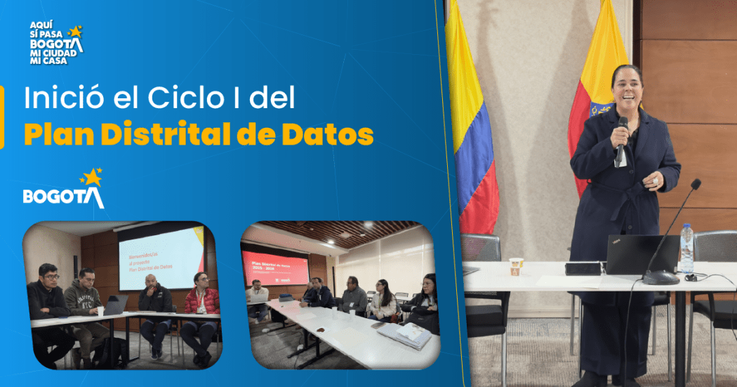 Imagen de la pieza gráfica que promociona el Ciclo 1 del Plan Distrital de Datos