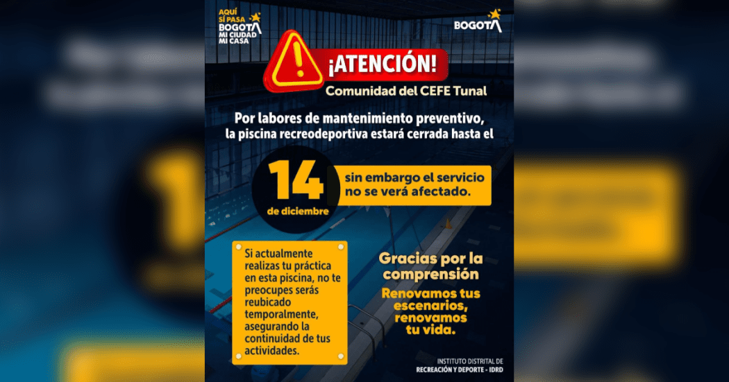 Imagen de información de cierre de la piscina