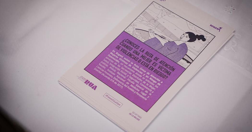 En la foto un brochure sobre feminicidio