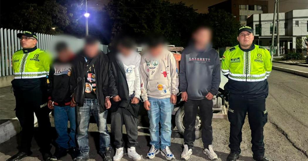 En la foto los capturados por este intento de hurto en Bogotá