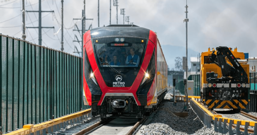 Imagen del metro de Bogotá durante una prueba