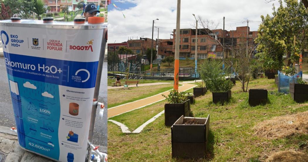 Foto que muestra un tanque recolector de agua lluvia 