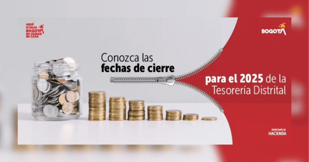 Imagen de la pieza gráfica que muestra las fechas de cierre para el 2025