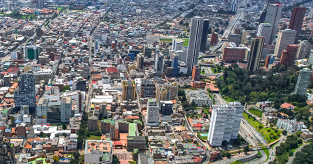 Imagen panorámica del centro de Bogotá