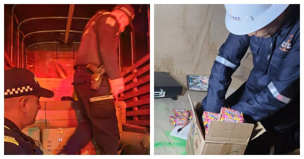 Foto de incautación de pólvora