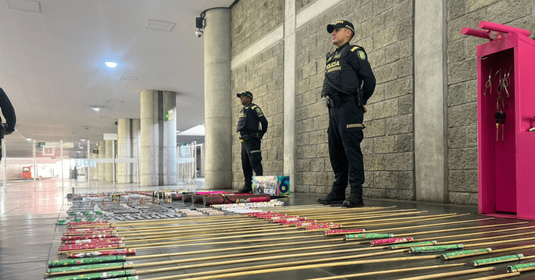 Una foto con la pólvora incautada en Bogotá 