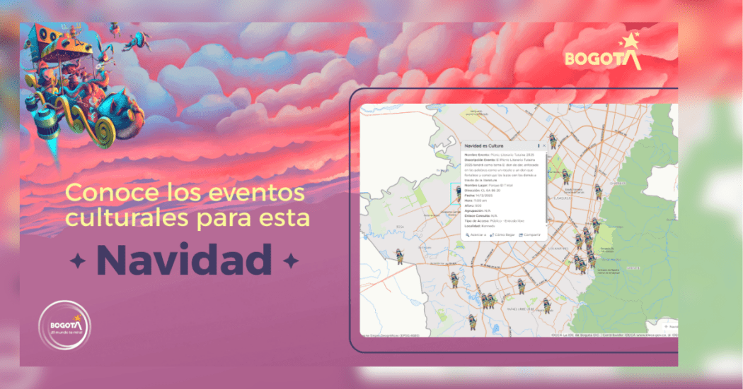 Imagen de la pieza gráfica que promociona Mapas Bogotá