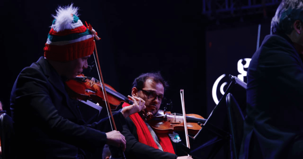Imagen de integrantes de la Orquesta Filarmónica de Bogotá en el Parque el Tunal