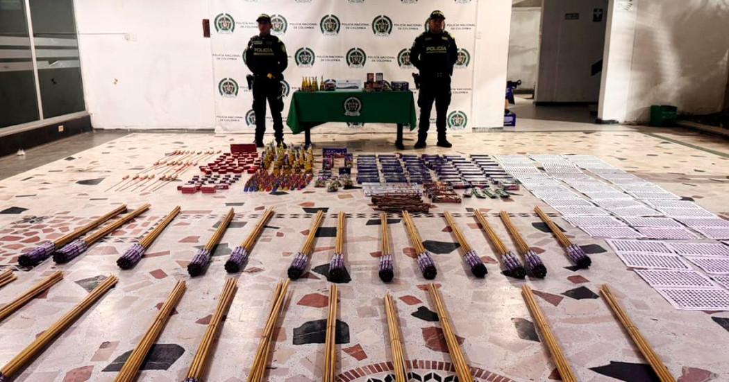 En la foto las incautaciones de pólvora en Bogotá