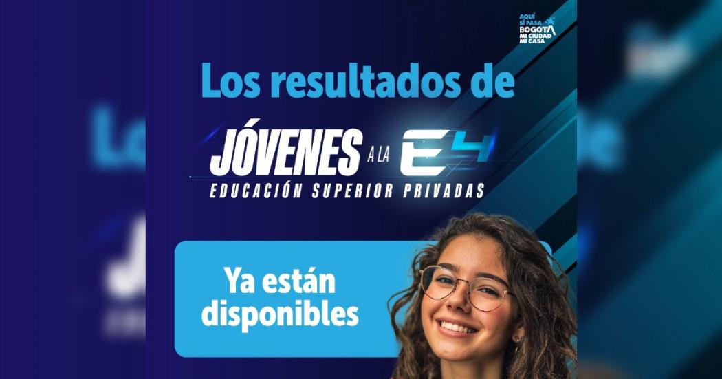 Imagen gráfica que muestra un mensaje de la convocatoria Jóvenes a la E