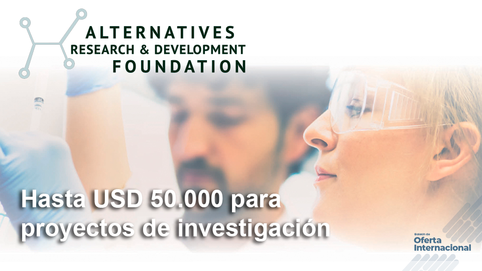 ubvención internacional para investigación científica que reduce el uso de animales