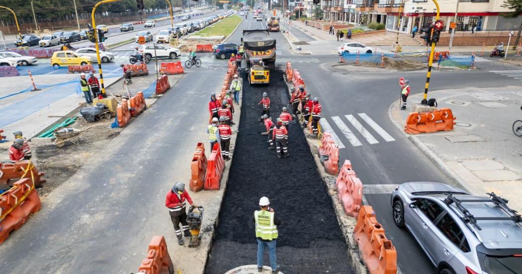 Foto de un frente de obra del IDU.