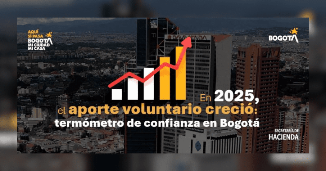 Pieza gráfica sobre el aporte voluntario en Bogotá 
