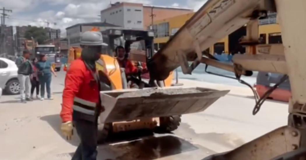 Foto de trabajos en vías de Bogotá.