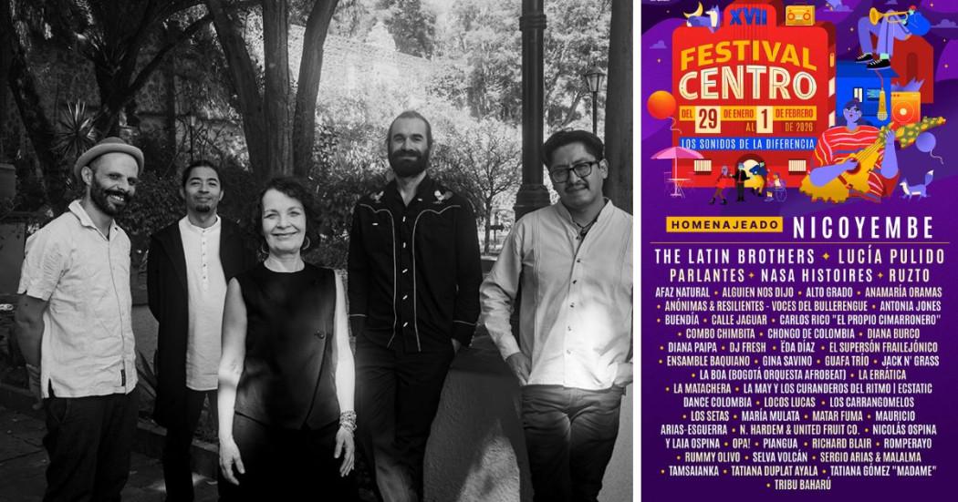 Imagen de la cantante Lucía Pulido junto a su agrupación.